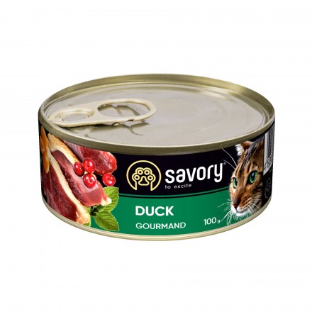 Savory Cat Can Adult для вибагливих котів Качка 100g