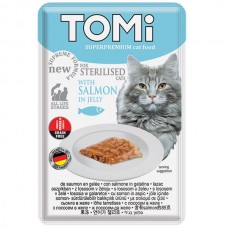 TOMI STERILISED SALMON IN JELLY влажный корм для стерилизованных котов с лососем в желе 85г*22шт