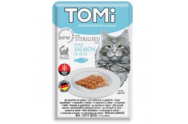 TOMI STERILISED SALMON IN JELLY влажный корм для стерилизованных котов с лососем в желе 85г*22шт