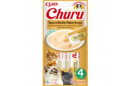 INABA Churu для кошек сливочный мусс с тунцом и хлопьями бонито 4 шт*14 г