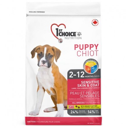 1st Choice Puppy Sensitive Skin & Coat сухий корм для цуценят з ягням та рибою 2,72 кг