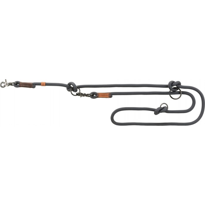 Trixie BE NORDIC поводок-перестежка для собак мини и средних пород (тёмно-серый/коричневый) S-M 2м/8мм