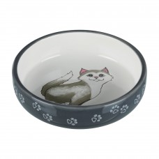 Trixie керамическая миска для перса серая 0,3 л/15 см