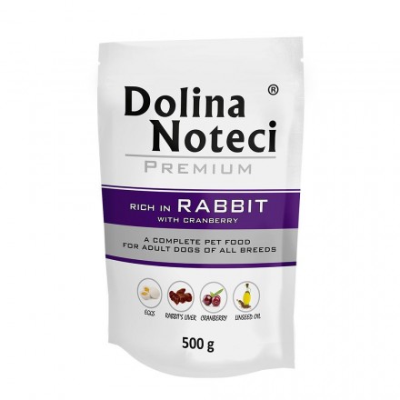Dolina Noteci Premium влажный корм для собак с кроликом и клюквой 500 г