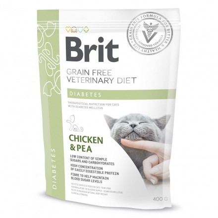 Brit Grain Free Veterinary Diet Diabetes с курицей и горохом для кошек 400 g