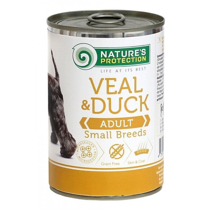 Nature's Protection Adult Small Breed Veal & Duck для собак малих порід з телятиною та качкою 400 г*6шт.