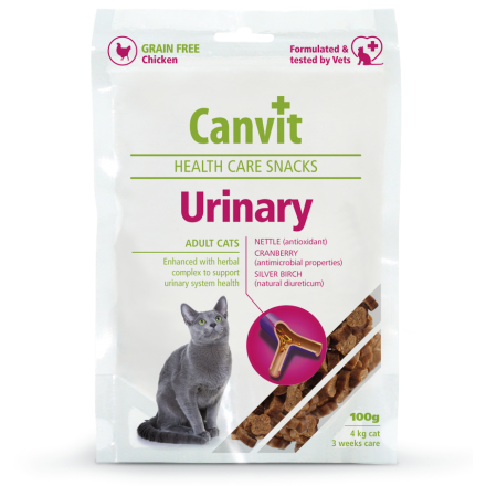 Canvit Urinary напіввологі ласощі з куркою для здоров'я сечової системи котів 100 г