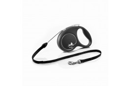 Flexi Black Design поводок-рулетка (трос) для собак маленьких и средних пород черного цвета размер S: 5м/12кг