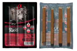 Alpha Spirit Dog Sticks Prosciutto полувлажные лакомства для собак из прошутто 4*10г (палочки)