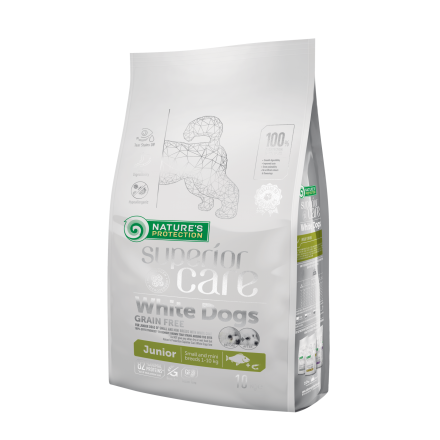 Nature's Protection Superior Care White Dogs Grain Free Junior Small and Mini Breeds с белым окрасом 10 кг