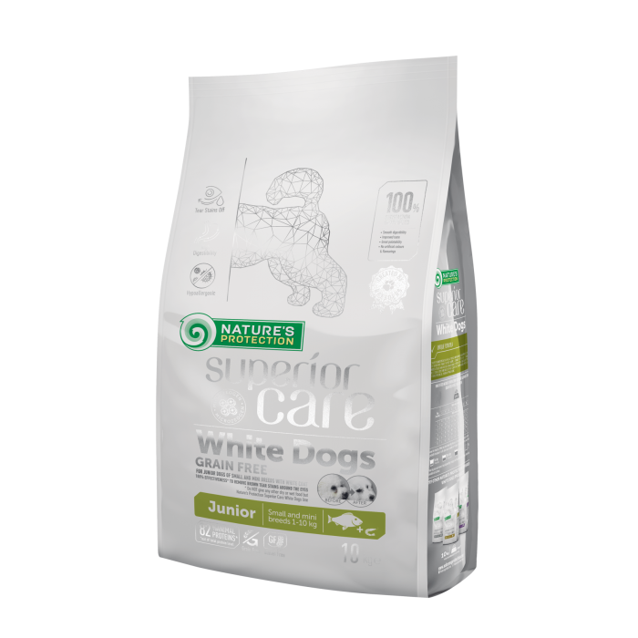 Nature's Protection Superior Care White Dogs Grain Free Junior Small and Mini Breeds з білим забарвленням 10 кг