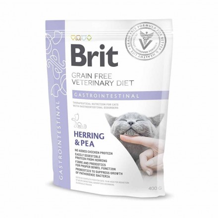 Brit GF Veterinary Diets Cat Gastrointestinal с сельдью и горохом для кошек 400 g