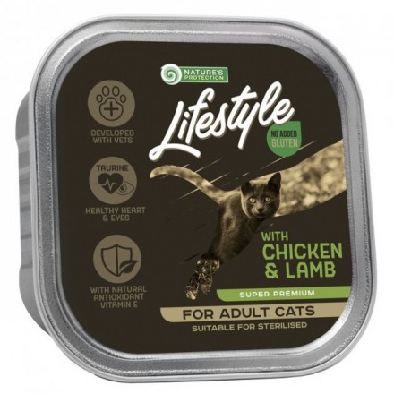 Nature's Protection Lifestyle Adult with Chicken & Lamb для стерилизованных кошек с курицей и ягненком 85 г*12шт