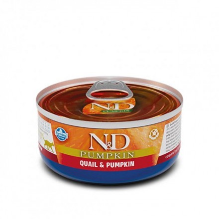 Farmina N&D Grain Free Pumpkin Quail Adult влажный корм для кошек с тыквой и перепелом 70 г