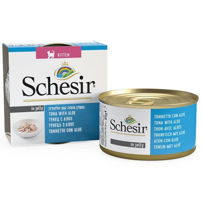 Schesir Kitten Tuna with Aloe вологий корм для кошенят з тунцем та алое в желе 85 г