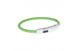 Trixie USB Flash ошейник для собак полиуретановый светящийся (зелёный) XS-S 35 cм/ 7мм