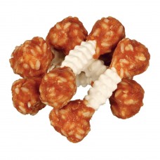 Trixie Denta Fun лакомство для собак гантель жевательная с курицей и рисом сыромятная кожа 6шт 100гр