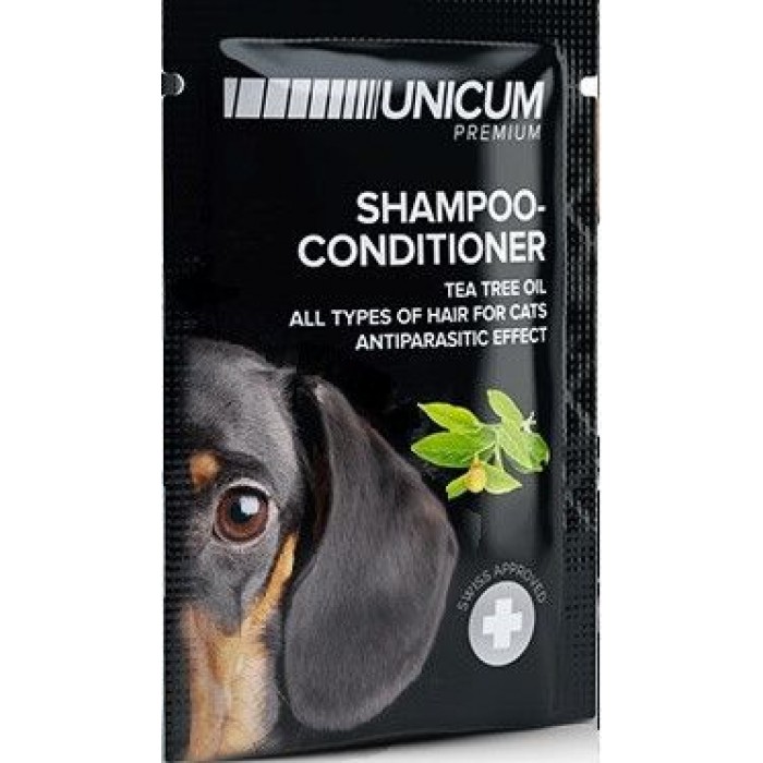 UNICUM шампунь-кондиционер для собак с маслом чайного дерева 15 мл/40 шт (саше)