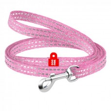 Collar WAUDOG Re-cotton светоотражающий поводок для собак и котов (розовый) XS