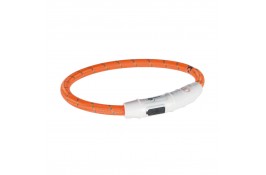 Trixie USB Flash ошейник для собак полиуретановый светящийся (оранжевый) L-XL 65cм/7мм