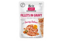 Brit Care Cat pouch філе з лососем для котів в соусі  85g