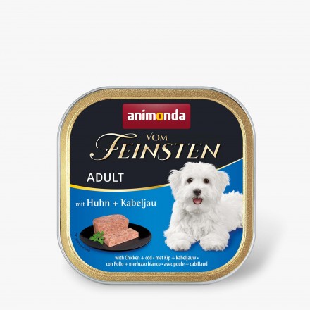 Animonda Vom Feinsten Adult with Chicken + Cod влажный корм с курицей и треской для собак 150 г