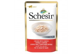 Schesir Chicken Seabass влажный корм для взрослых котов с курицей и морским окунем в желе 85 г