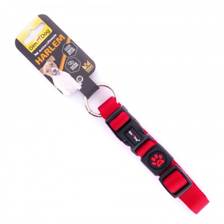 GimDog Harlem ошейник из нейлона для собак средних и крупных пород (красный) M-L