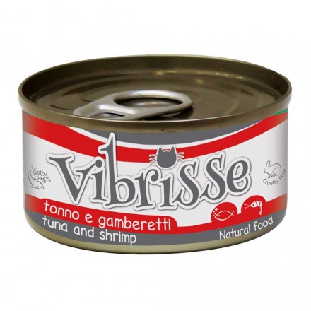 VIBRISSE  вологий корм для котів з тунцем та креветками 70 г