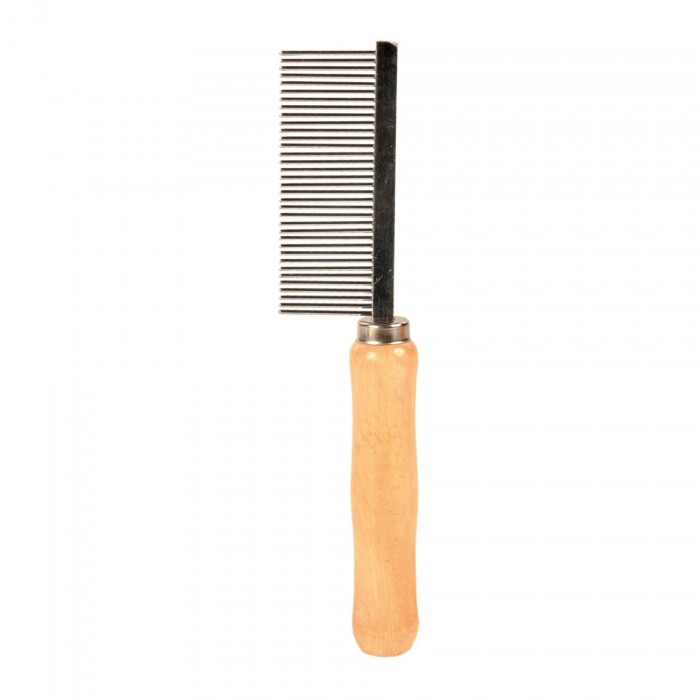 Trixie расческа со средними зубцами для ухода за шерстью котов и собак с деревянной ручкой 18см