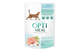 Optimeal Adult Cats влажный корм для котов с форелью в кремовом соусе 85 г