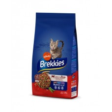 Brekkies Cat Beef сухий корм для дорослих котів з яловичиною 1,5 кг