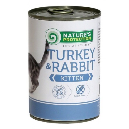 Nature's Protection Kitten Turkey & Rabbit вологий корм для кошенят з індичкою та кроликом 400 г*6шт.