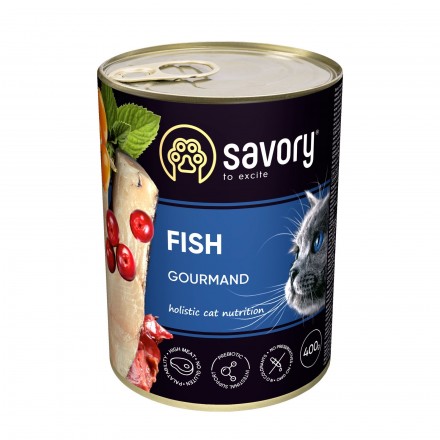 Savory Cat Can Adult для привередливых котов Рыба 400g