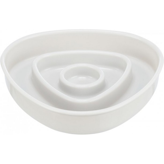 Trixie пластиковая миска для медленного кормления (серая) 350 мл