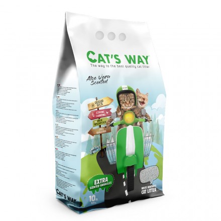 CAT'S WAY бентонитовый наполнитель для кошек с ароматом алоэ вера 10 л