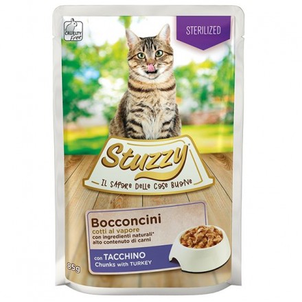 Stuzzy Cat Sterilized Turkey влажный корм для стерилизованных котов с индейкой в соусе 85г*24шт