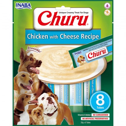 INABA Churu ласощі для собак вершковий мус з куркою та сиром 20 г (8шт/уп)