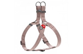 Collar WAUDOG Re-cotton светоотражающая шлея с QR паспортом для собак (коричневая) S