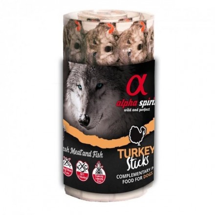 Alpha Spirit Dog Sticks Turkey полувлажные лакомства для собак из индейки 16*10г (палочки)