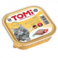 TOMI POULTRY LIVER паштет для котов с птицей и печенью 100г*32шт