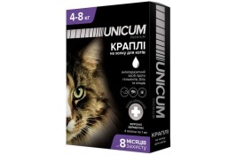 Unicum COMPLEX капли от блох, клещей и гельминтов на холке для кошек 4-8 кг