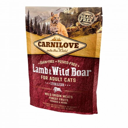 Carnilove Cat Sterilised з ягням та кабаном для стерилізованих котів 0,4 kg