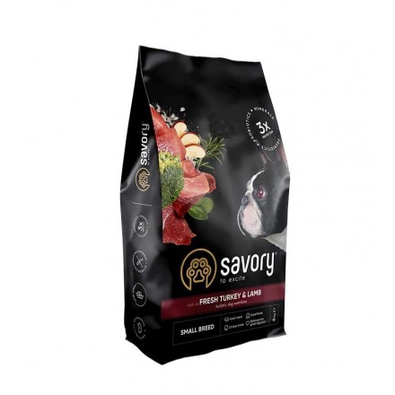 Savory Small Breed rich in Fresh Turkey and Lamb для собак малых пород 8 kg