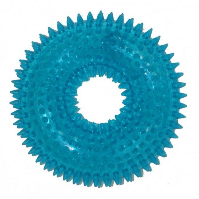 Croci игрушка для собак "Бублик с шипами" (голубой) 13 см