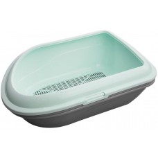 AnimAll туалет с высокими бортиками и сеткой для кошек (мятный)