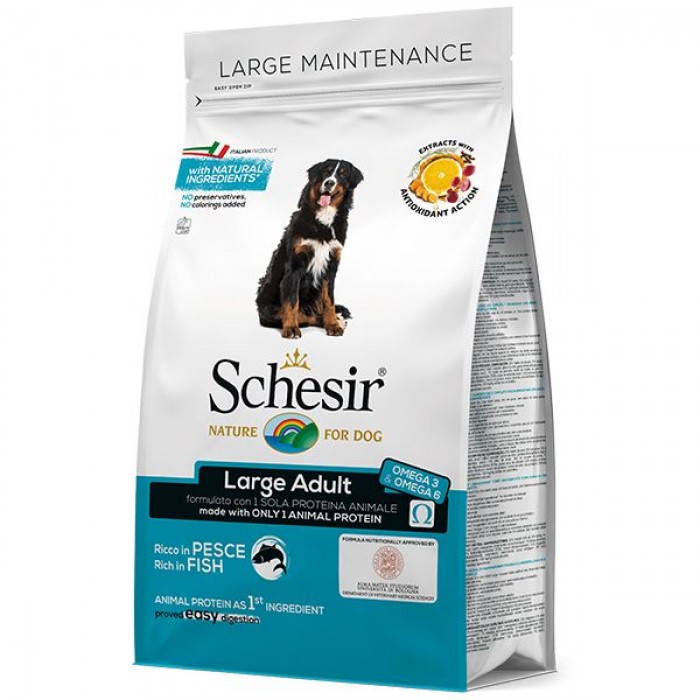 SCHESIR DOG LARGE ADULT FISH сухой корм для собак больших пород с рыбой 3 кг