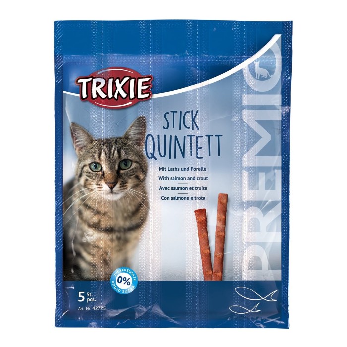Trixie PREMIO Quadro-Sticks лакомство для котов палочки с лососем и форелью 25гр