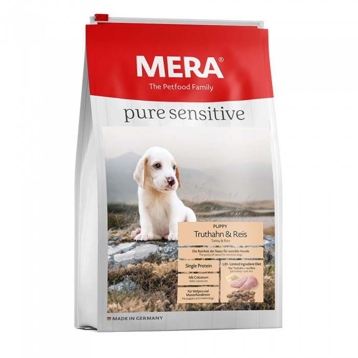 MERA Pure Sensitive Puppy Turkey & Rice сухой корм для щенков с индейкой и рисом 12,5 кг