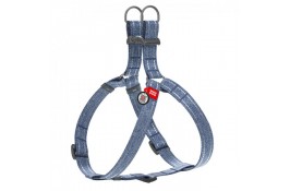 Collar WAUDOG Re-cotton светоотражающая шлея с QR паспортом для собак (синяя) S